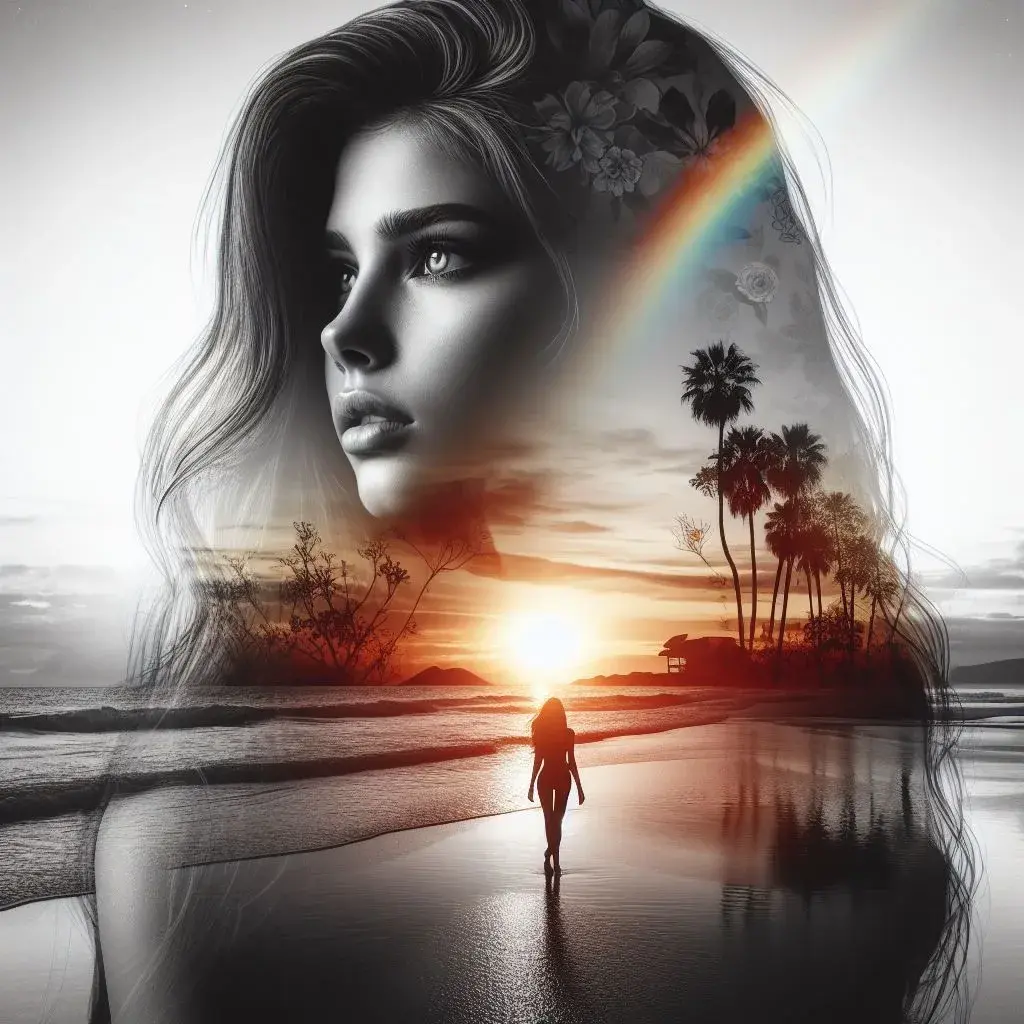 Selective Color Double Exposure Art