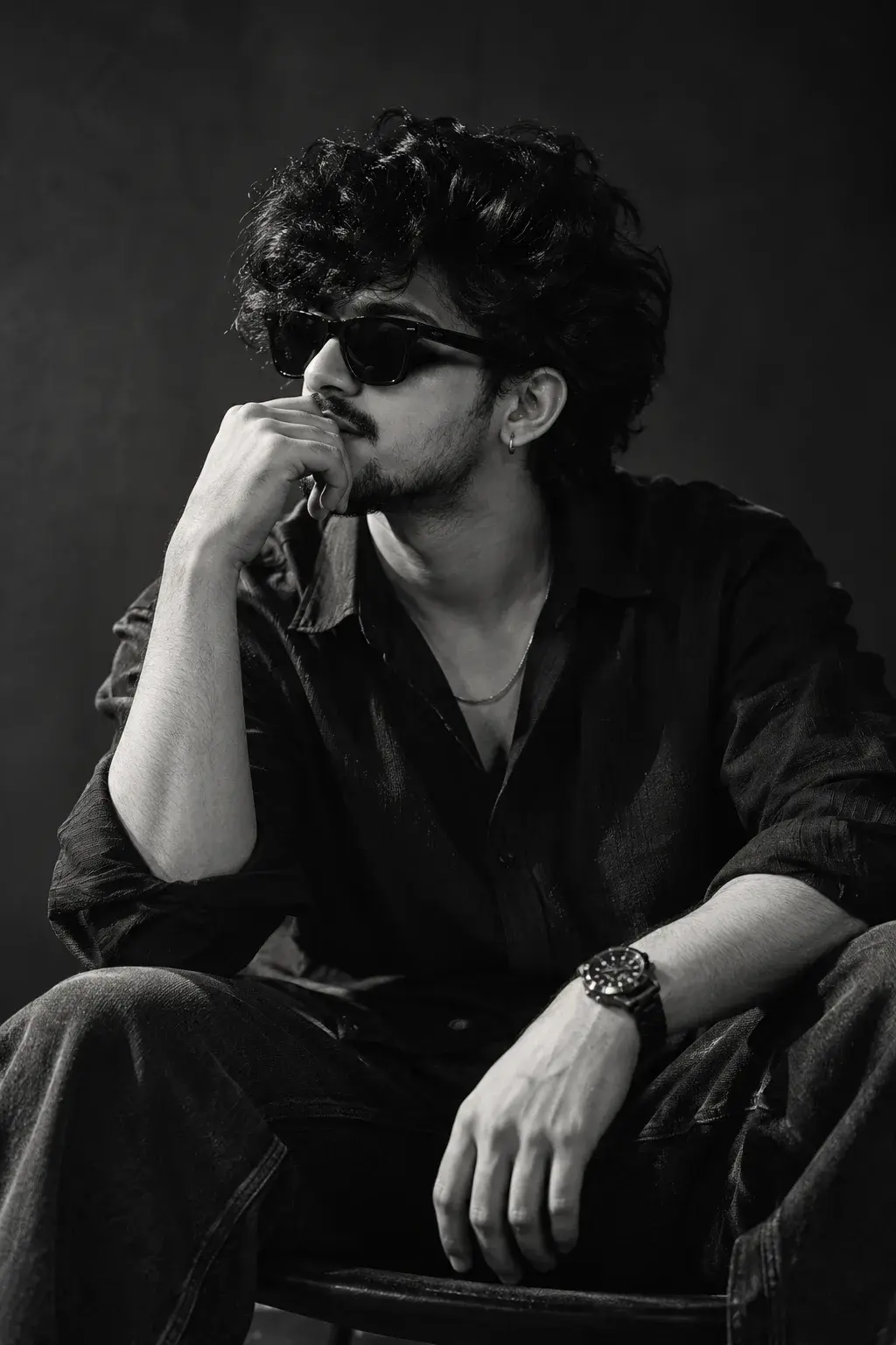 Shadows Of Elegance 🖤 | Cinematic Black & White Portrait