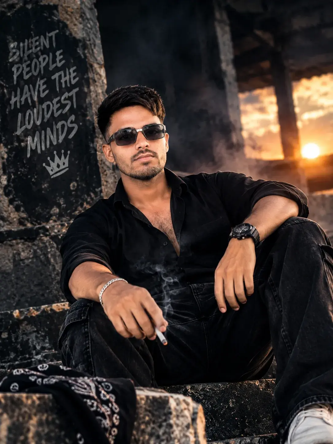 😎🖤 Silent Killer Attitude 🔥👑 | Royal Black Look