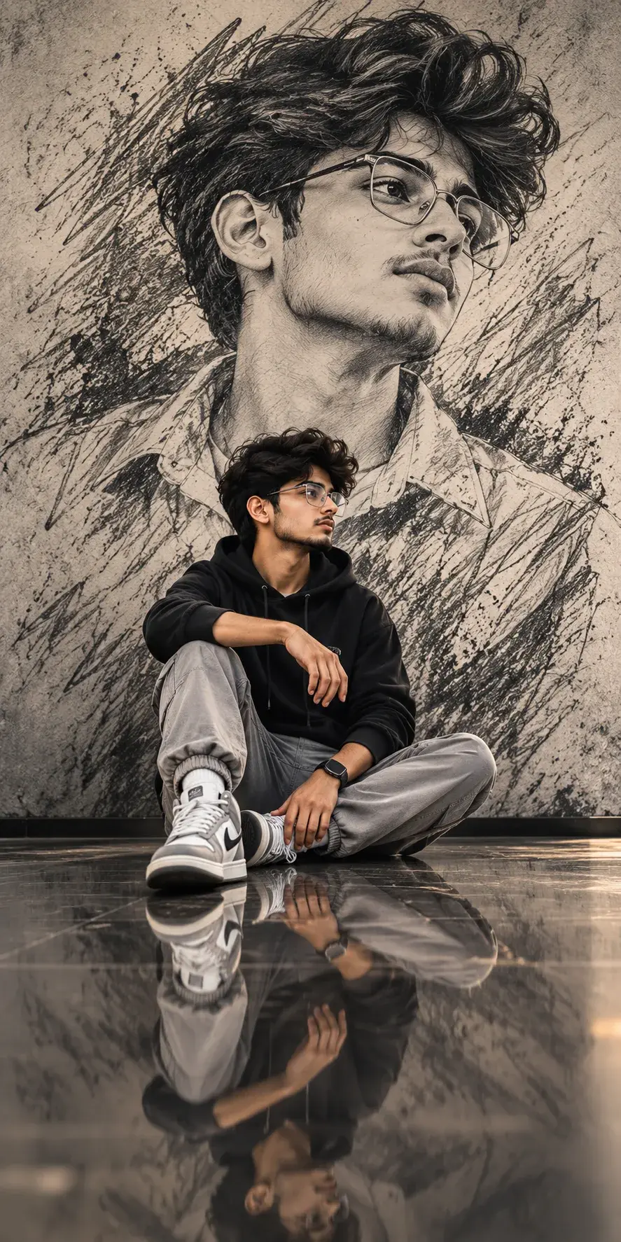 Sketch To Reality | Double Exposure Boy Portrait | Aesthetic Photo Edit