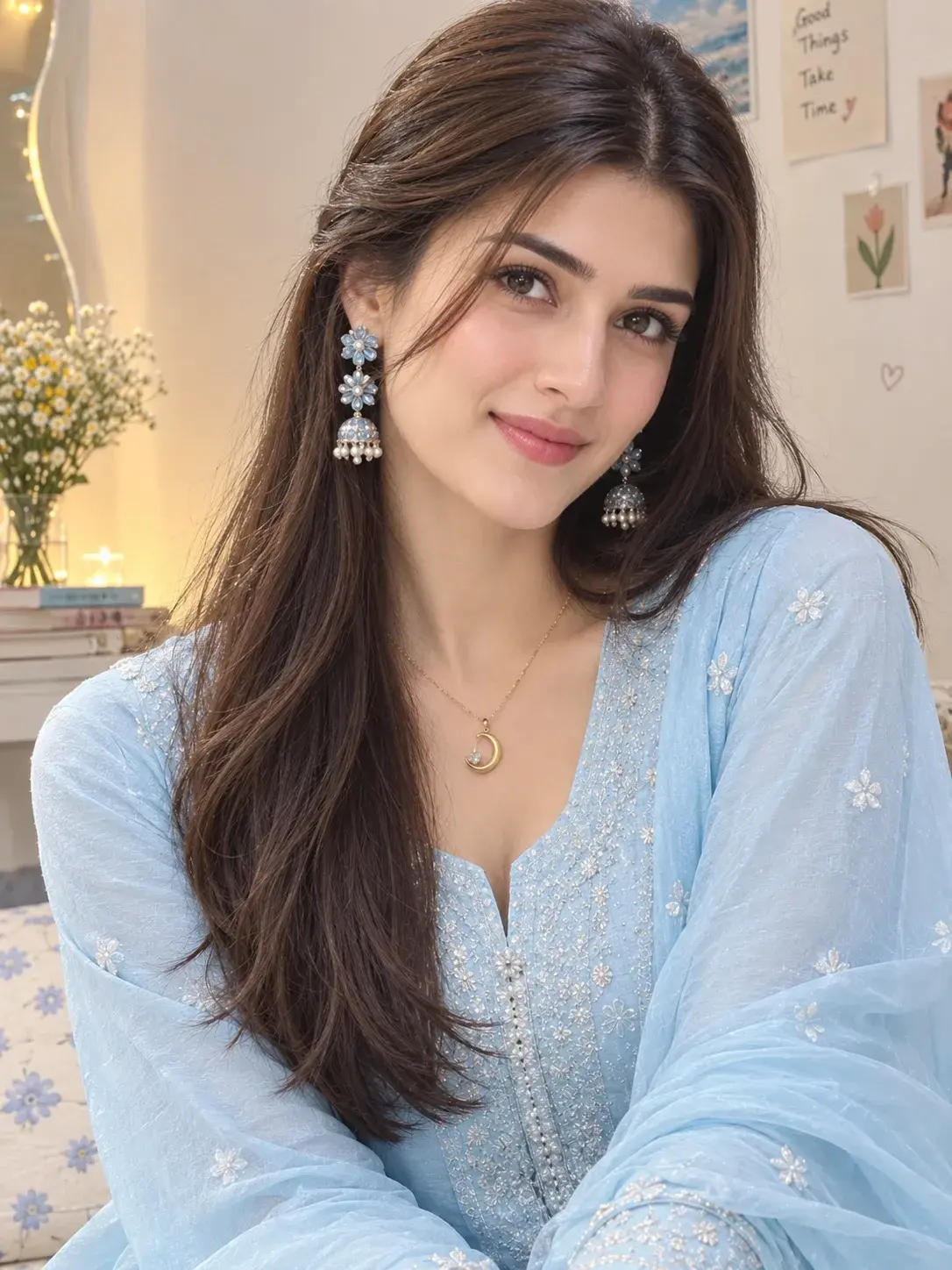 Sky Blue Serenity – Kriti-Inspired Ethnic Beauty 🤩