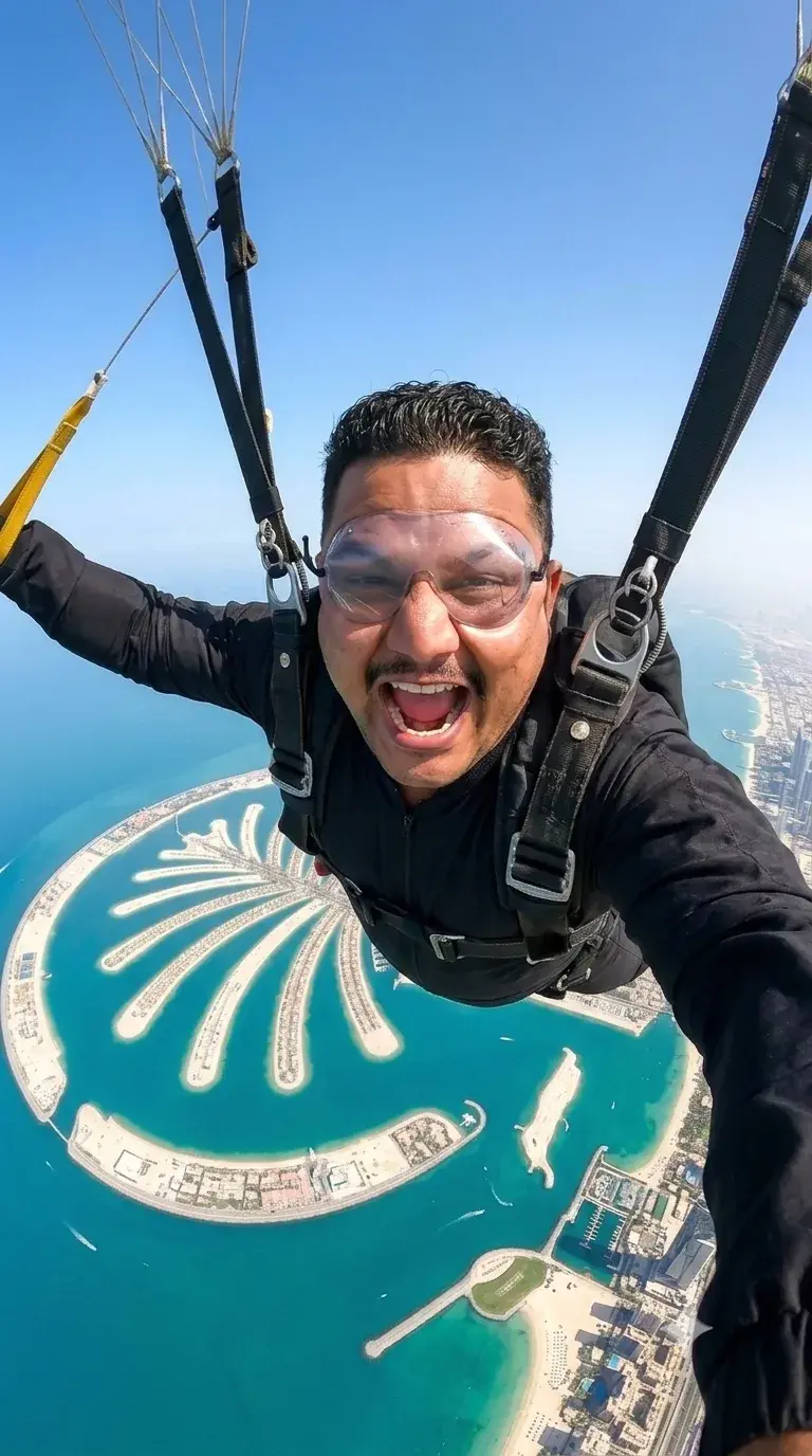 “Sky-High Thrill Over Palm Jumeirah” 🌊🪂