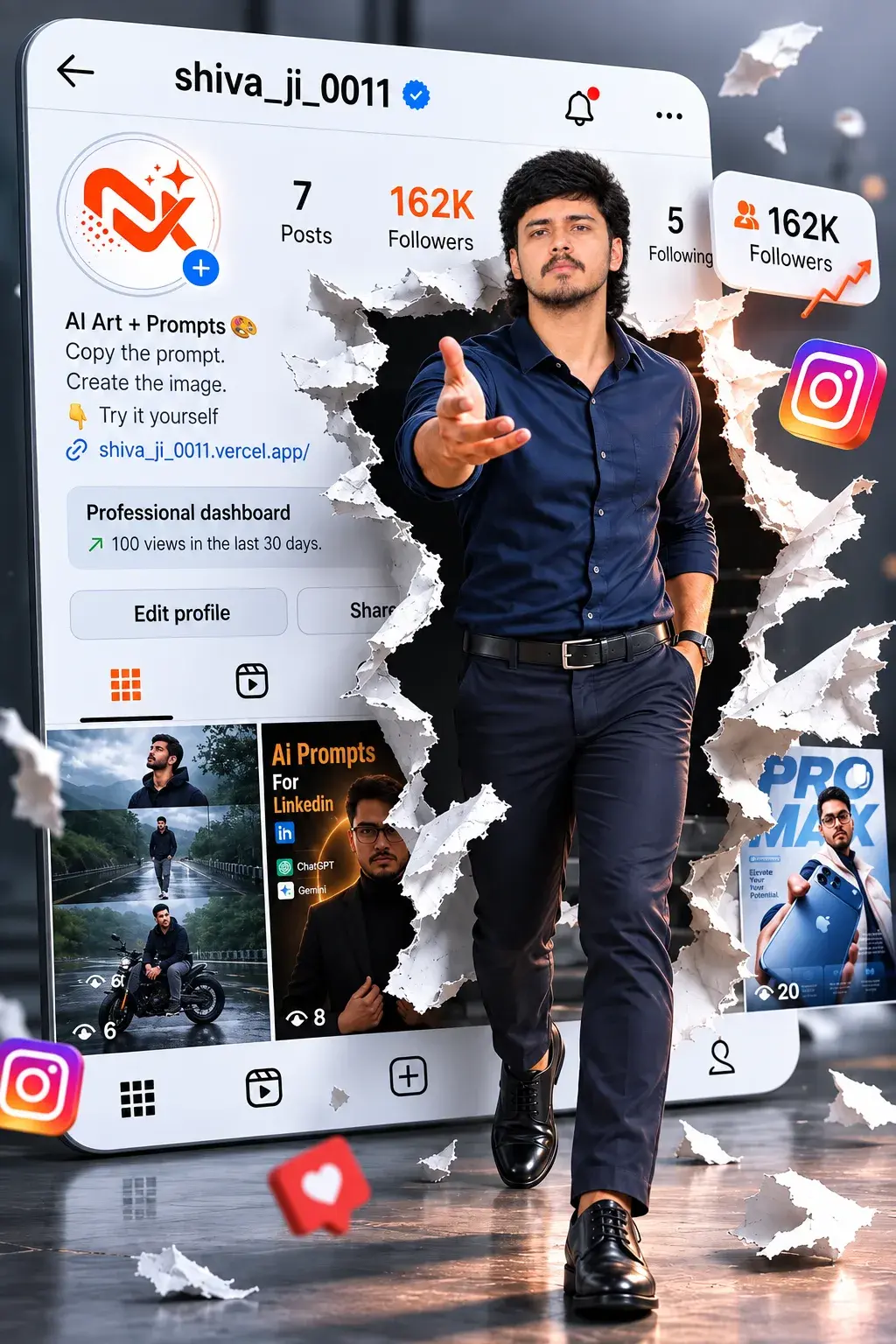 Social Media Creator – 3D Instagram Profile Breakout