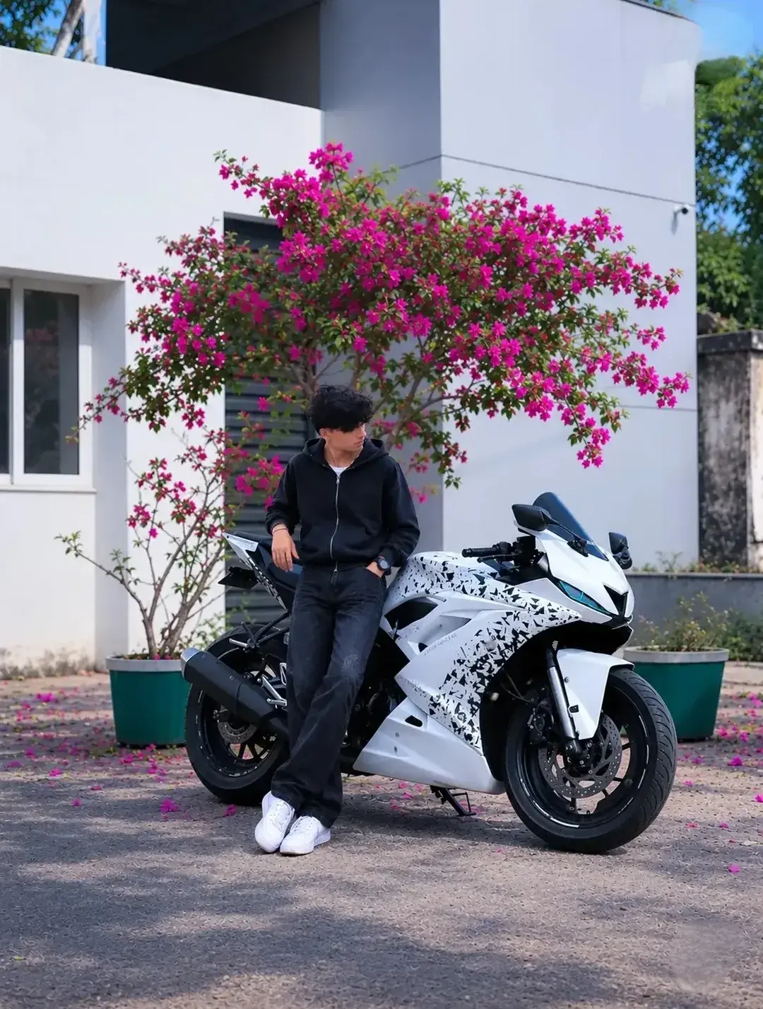 Sports Bike Aesthetic Pose Portrait