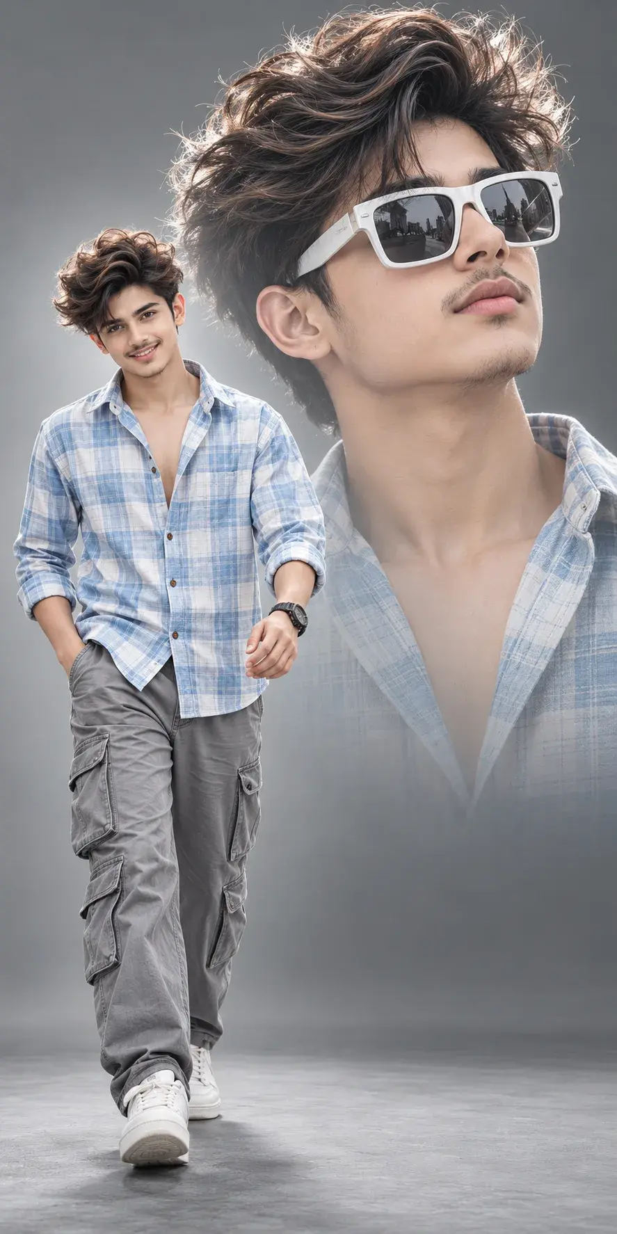 “Stylish Boy Double Exposure Portrait ✨ | Aesthetic Men’s Fashion Photography”