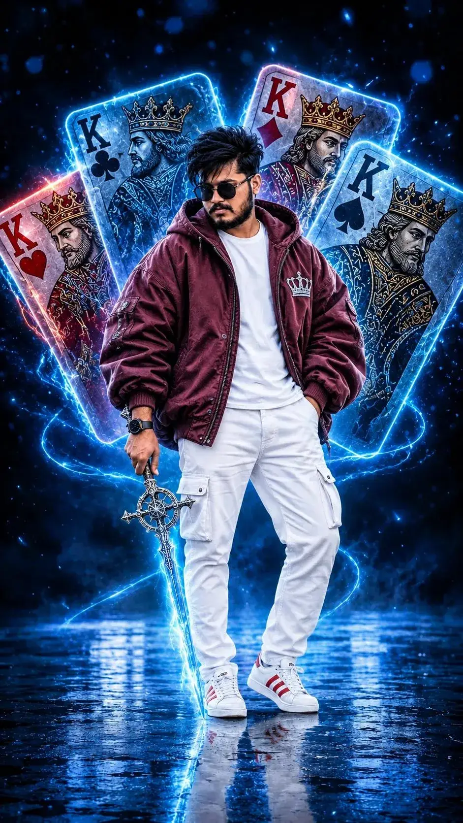 Stylish King Of Cards Portrait AI Image Prompt