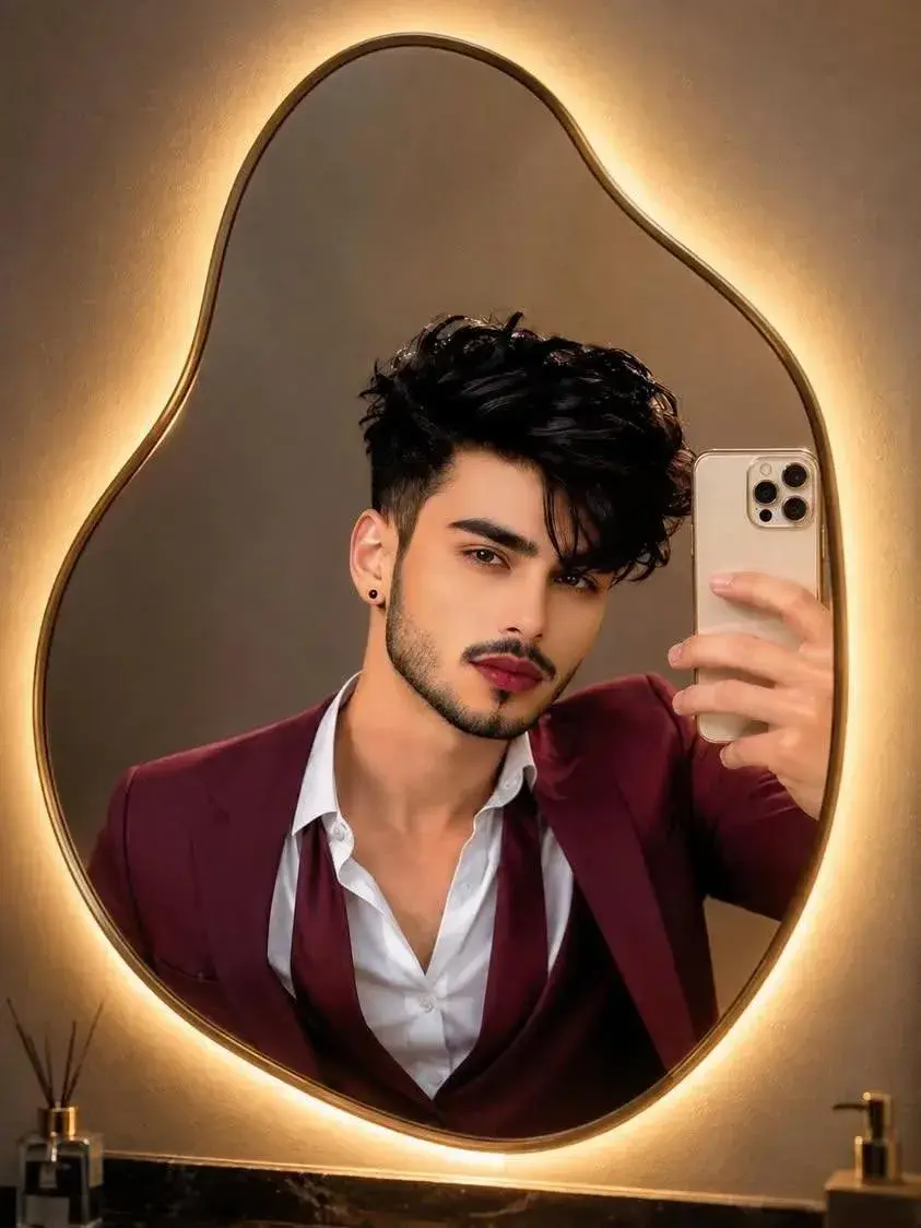 Stylish Man Mirror Selfie AI Portrait Prompt