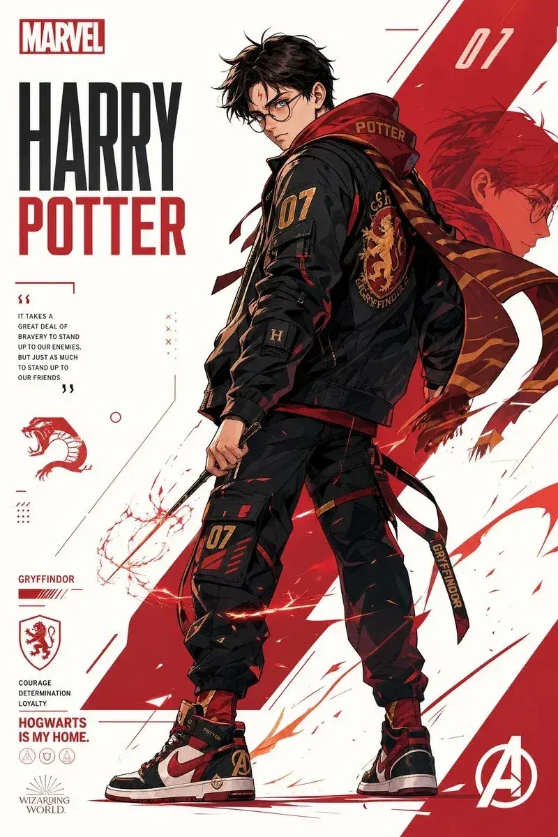 Stylized Character Poster Template Poster Illustration Prompt For A Character From Any Franchise, Adapting Pose, Express