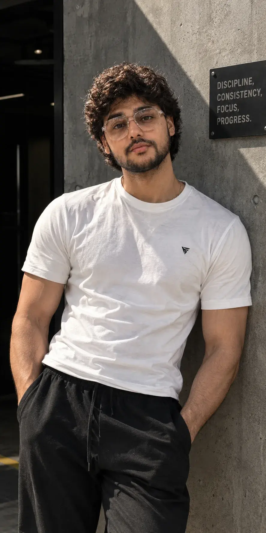 Sunlit Urban Fitness Portrait.