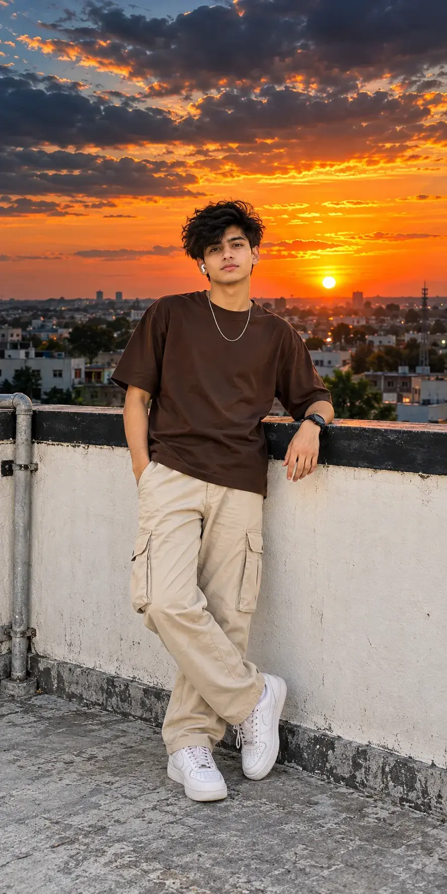 Sunset Rooftop Look 🌅 | Korean Boy Aesthetic ✨ Shorts