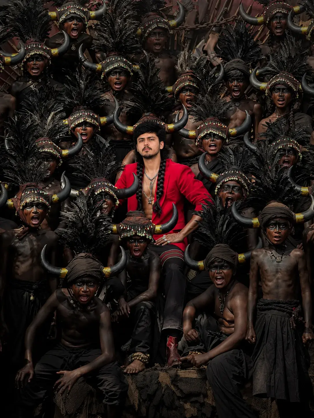 The Crimson King Among The Tribal Warriors