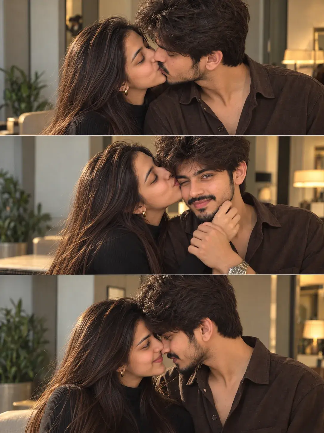 Three Frame Couple Kiss Prompt