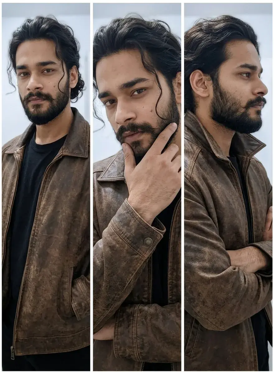 Three Panel Vertical Split Portrait Of The