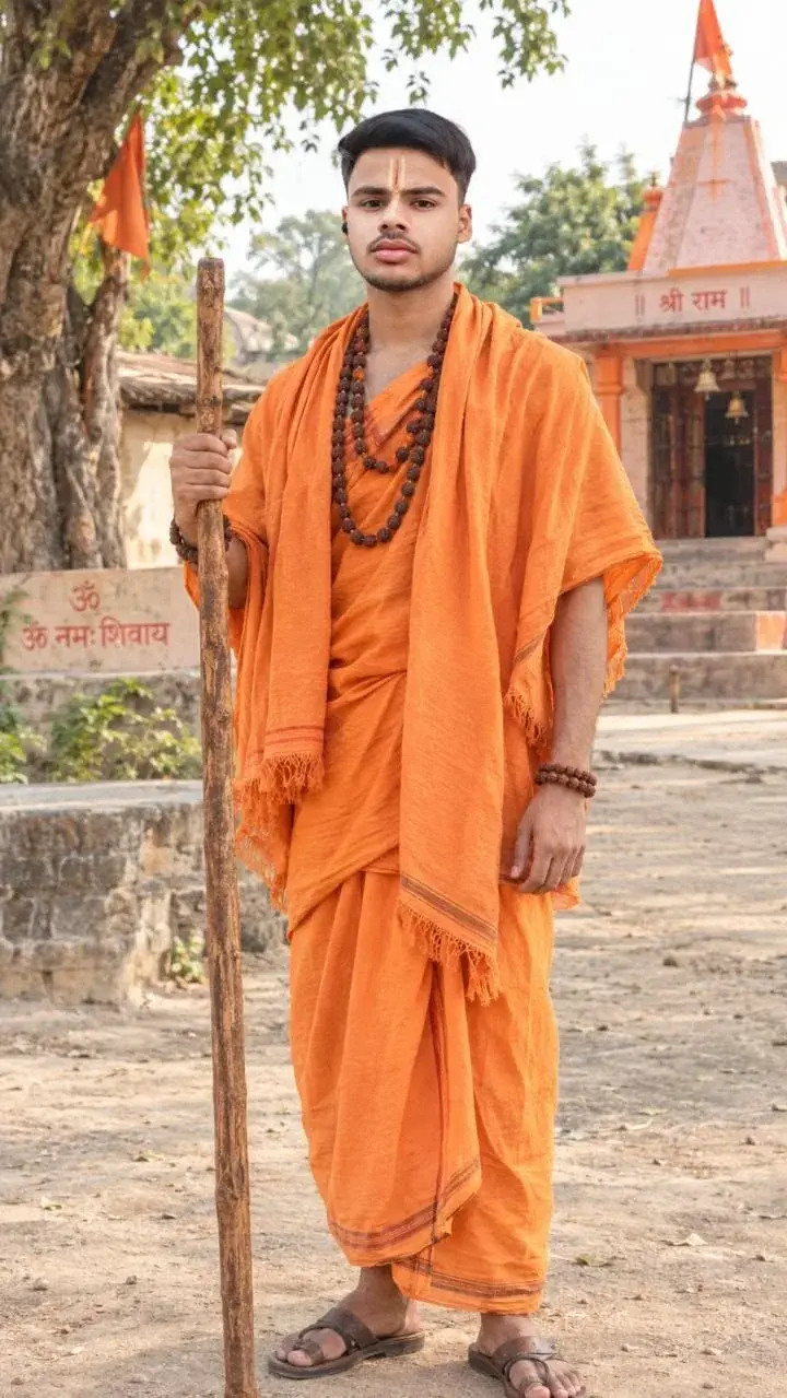 🕉️ Title: Divine Hindu Sadhu Look | श्री राम भक्त साधु का दिव्य रूप 🙏
