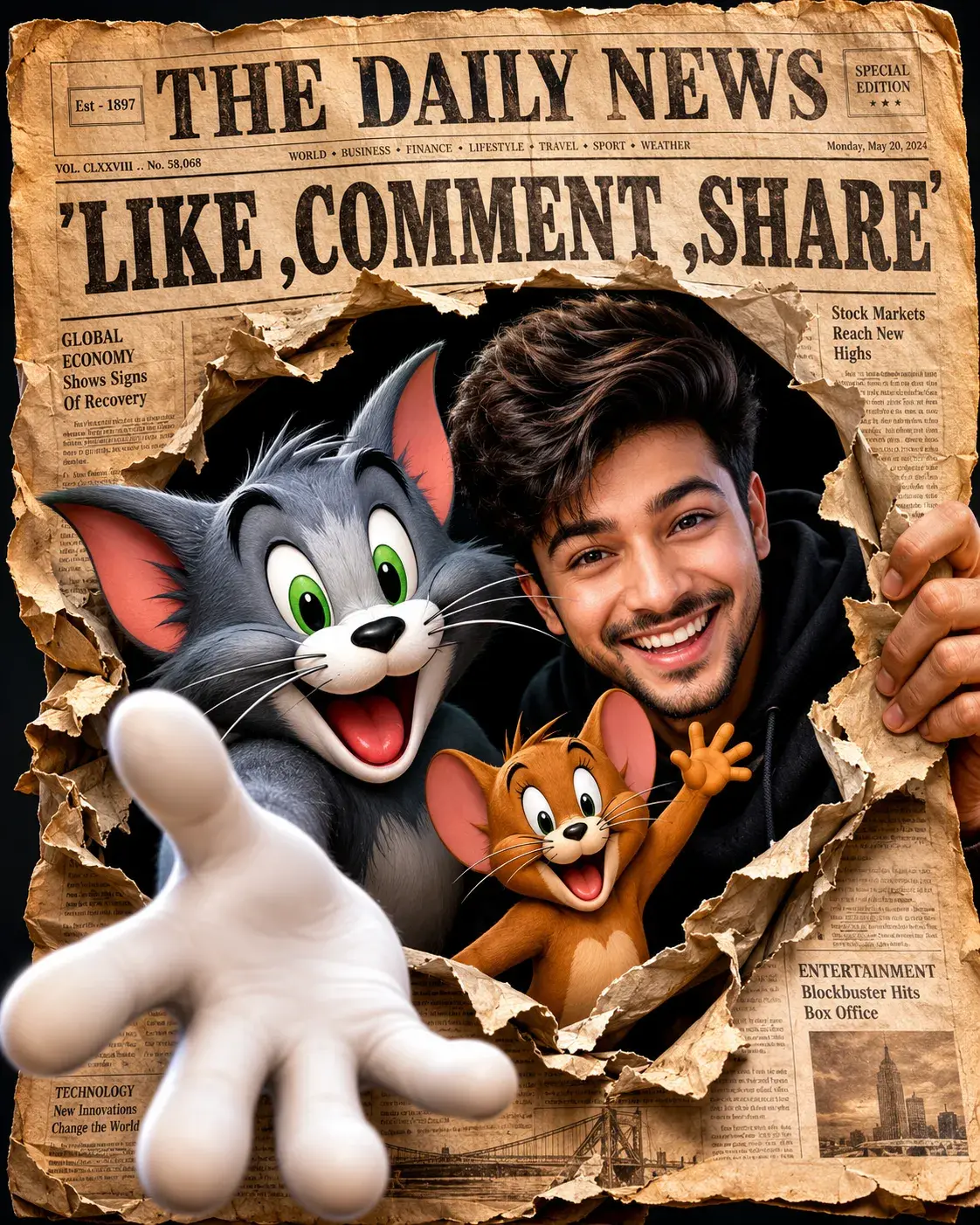 Tom And Jerry And A Man