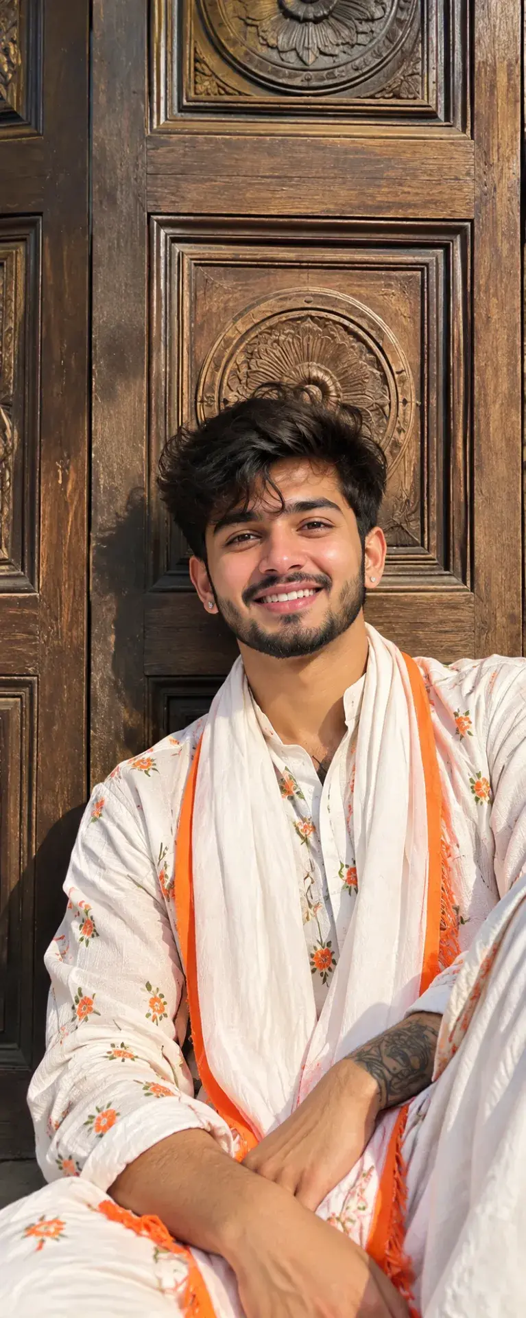 🧡📸 Traditional Kurta Portrait – Warm Outdoor Indian Fashion Photography