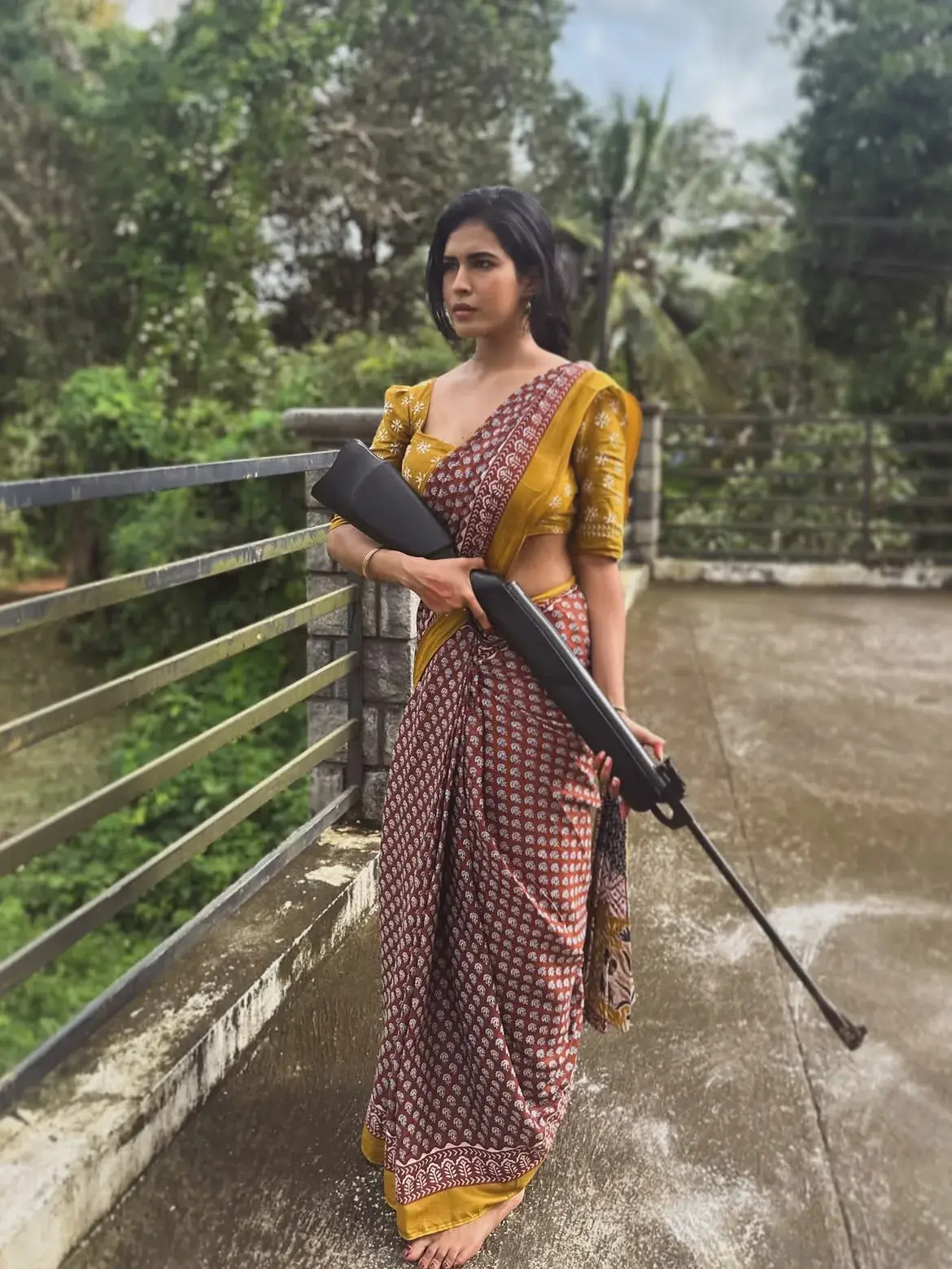 Traditional Warrior Woman – Monsoon Courtyard Portrait
