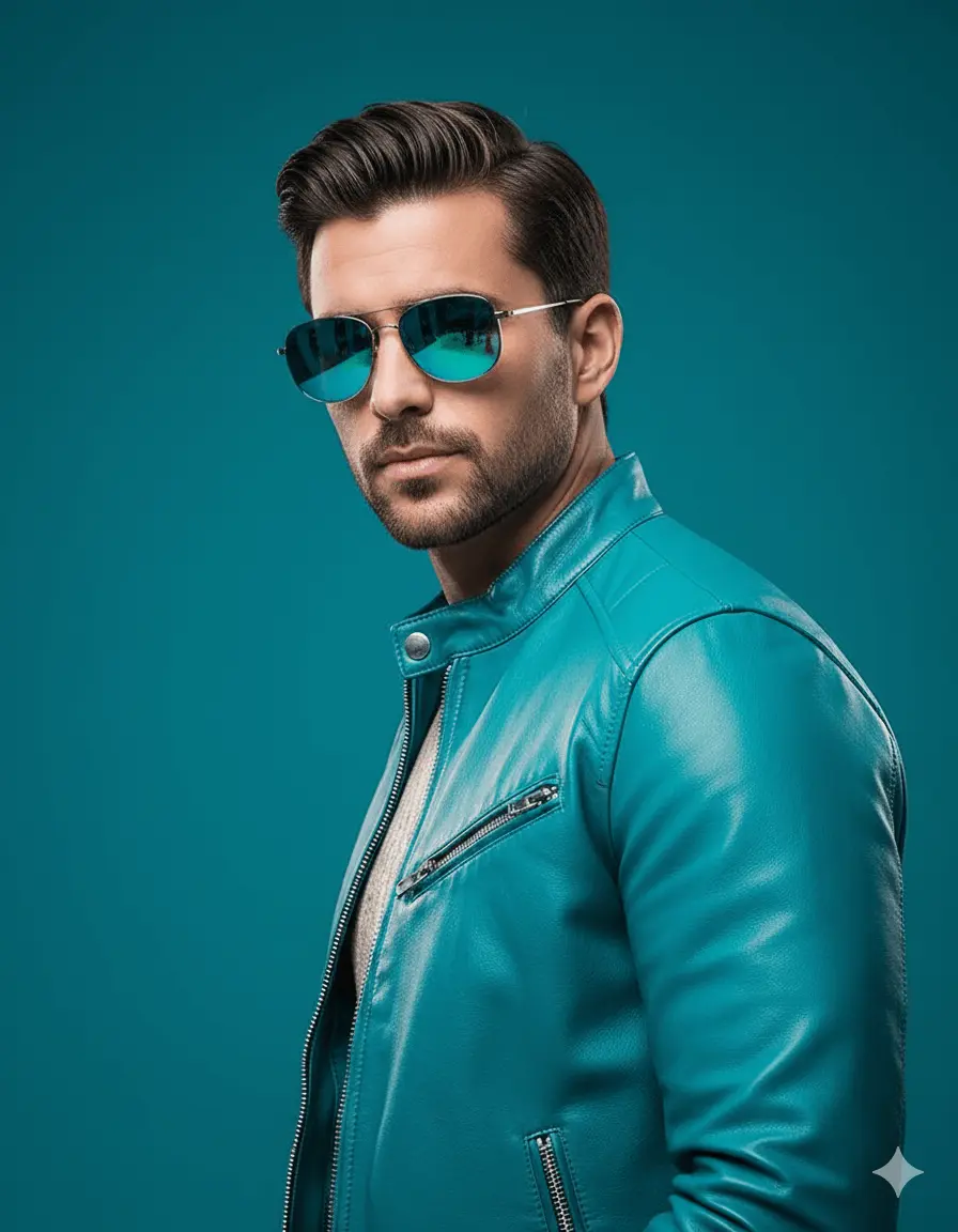Turquoise Fashion Editorial Portrait
