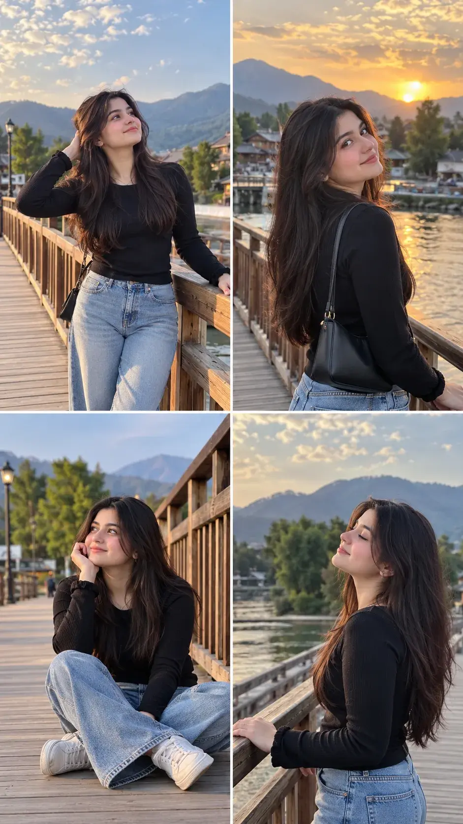 Ultra Realistic 4 Panel Portrait Of A Young Girl