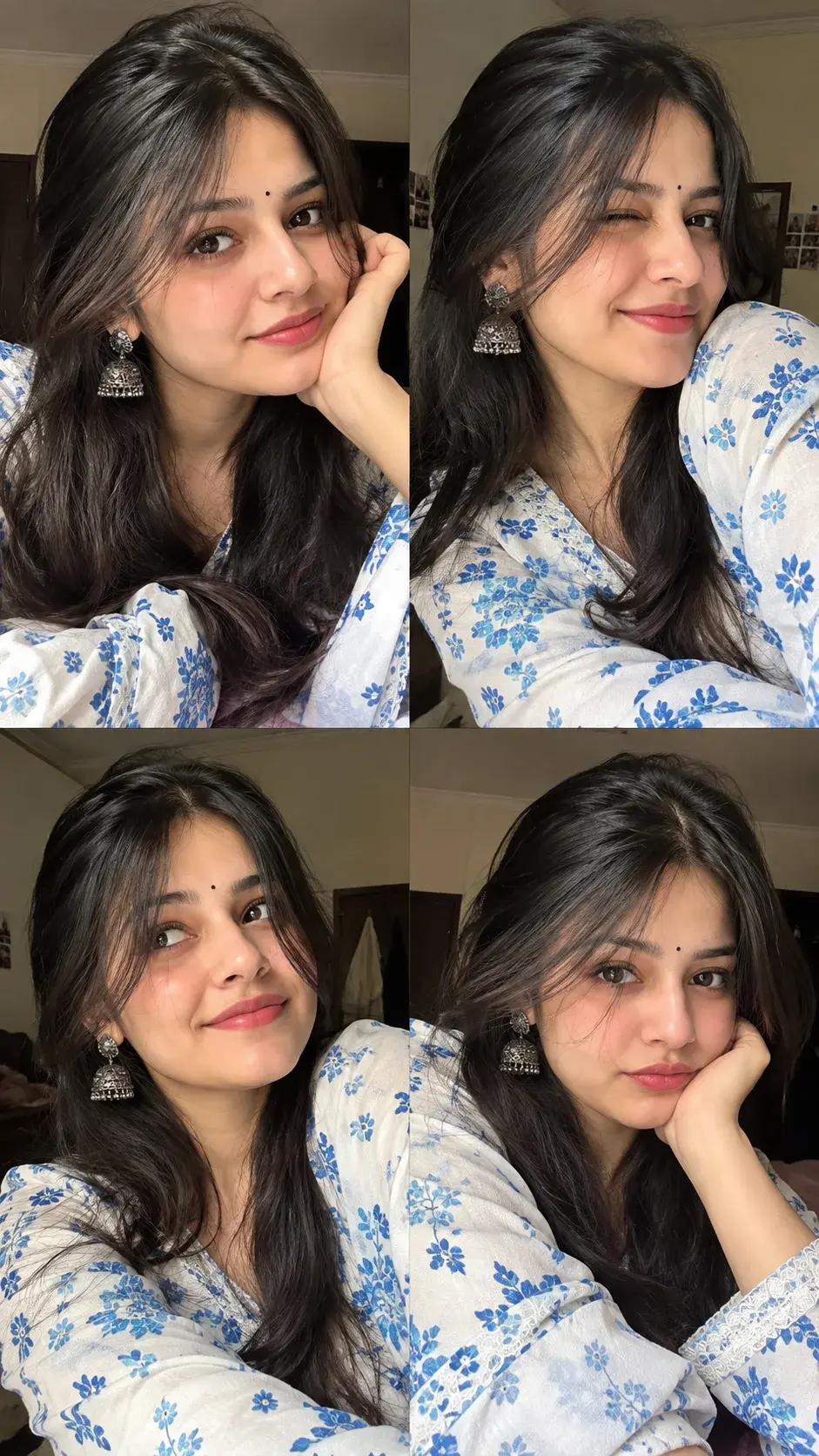 Ultra Realistic 4 Panel Portrait Of A Young Girl