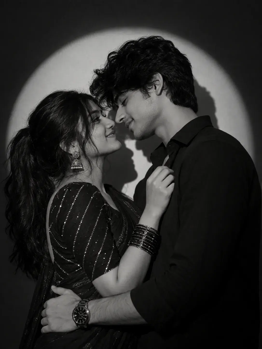 Ultra Realistic Black And White Portrait Of A Young Couple