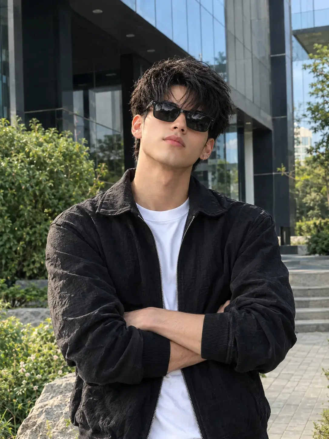 Ultra Realistic Black Jacket Portrait