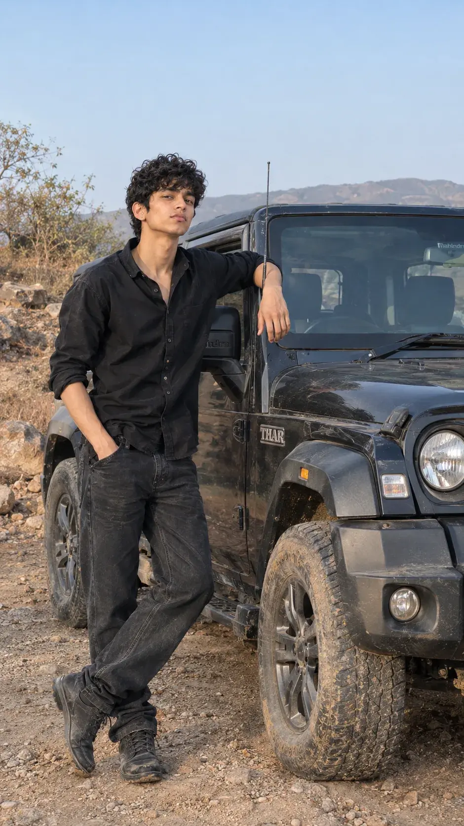 Ultra Realistic Boy With Thar Offroad