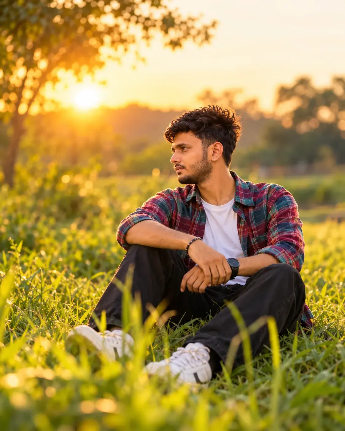 Ultra-Realistic Cinematic Golden-Hour Outdoor Portrait — Prompt