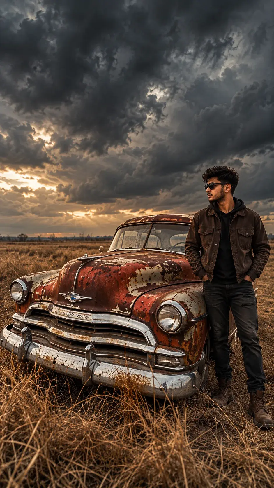 📸 Ultra-Realistic Cinematic Vintage Car Portrait Prompt
