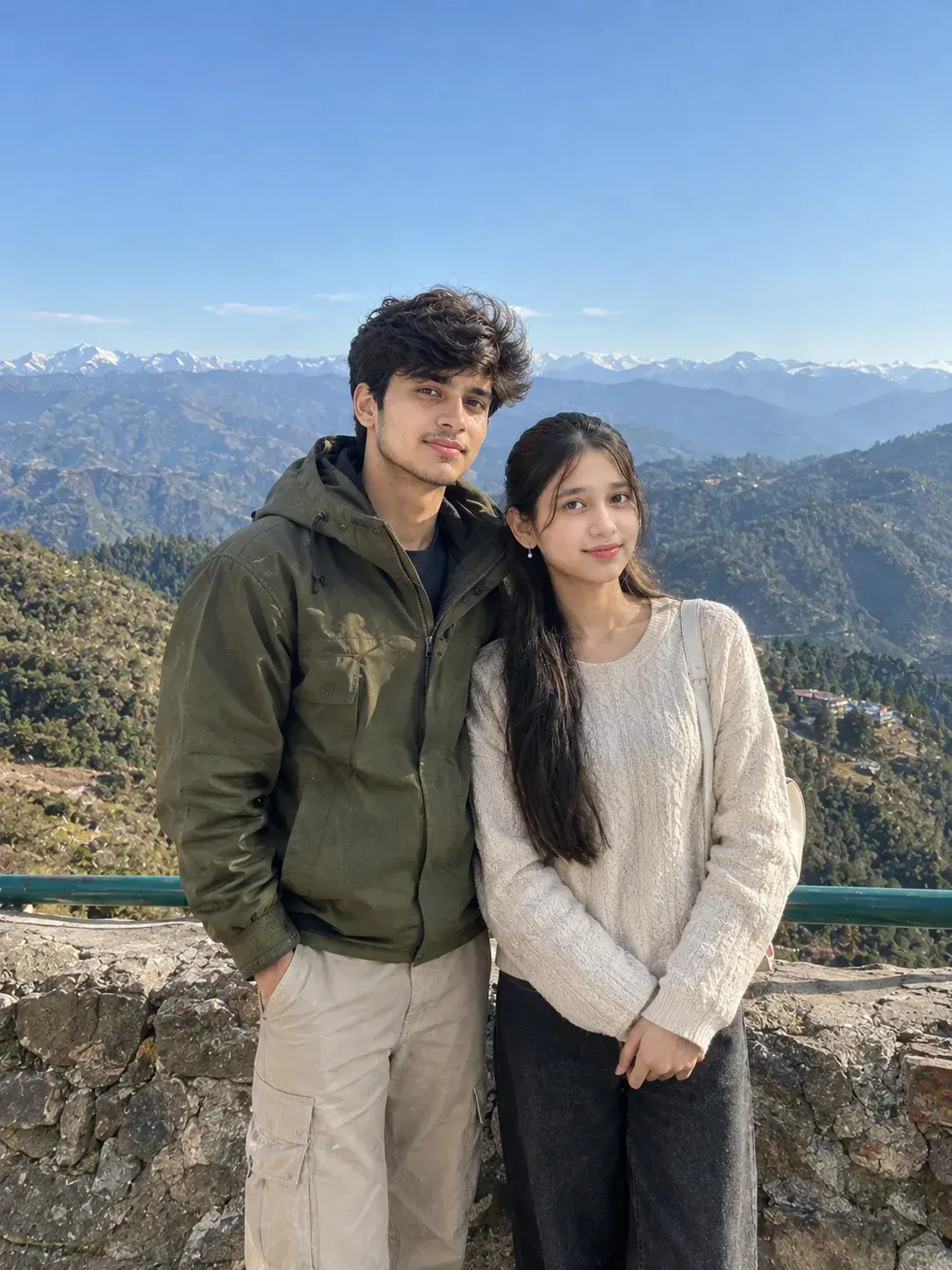 Ultra Realistic Couple Mountain View Shot