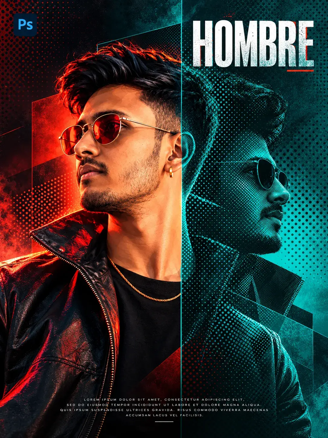 📸 Ultra-Realistic Cyberpunk Double-Exposure Portrait Poster Prompt