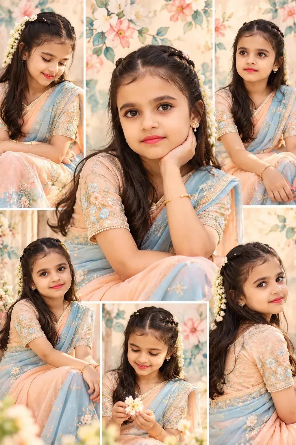 Ultra Realistic Kids Girl Multiple Photography