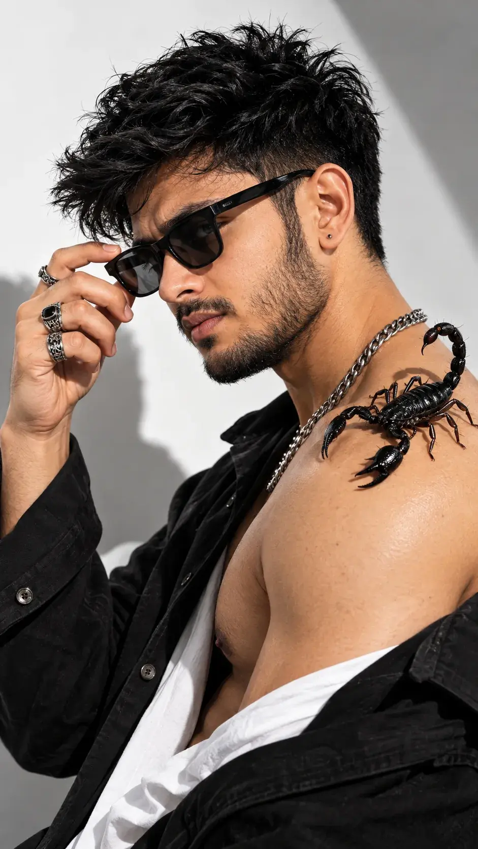 Ultra-Realistic Luxury Fashion Portrait Prompt — Black Scorpion Editorial