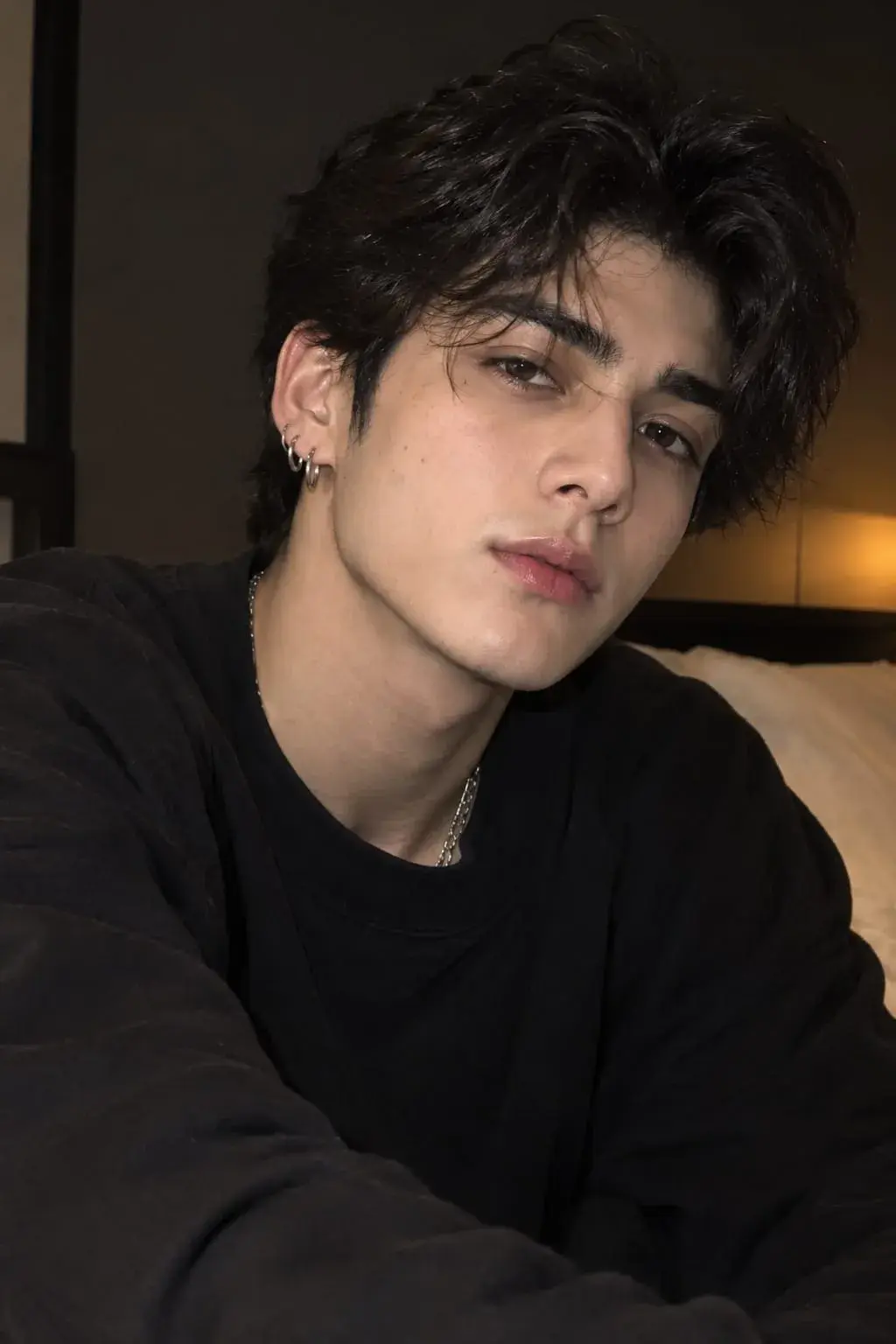 Ultra-Realistic Moody Portrait Of A Young Man In Black Outfit