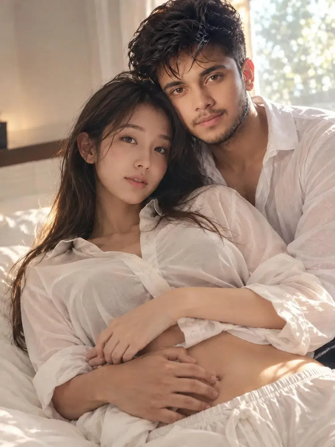 Ultra-Realistic Romantic Couple Portrait