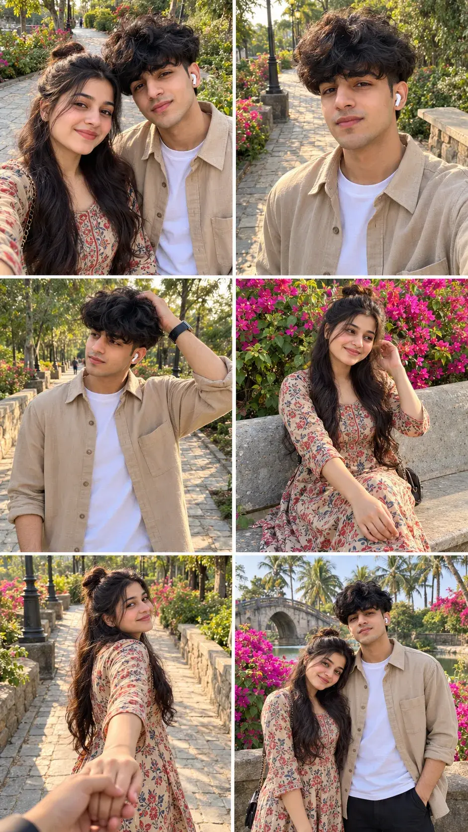 Ultra Realistic Romantic Six Panel Couple Portrait