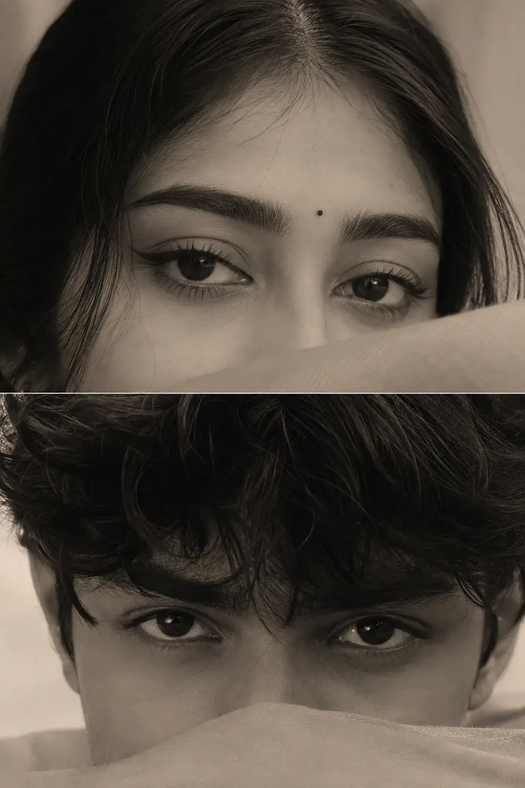 Ultra Realistic Split Frame Composition Of A Young Couple