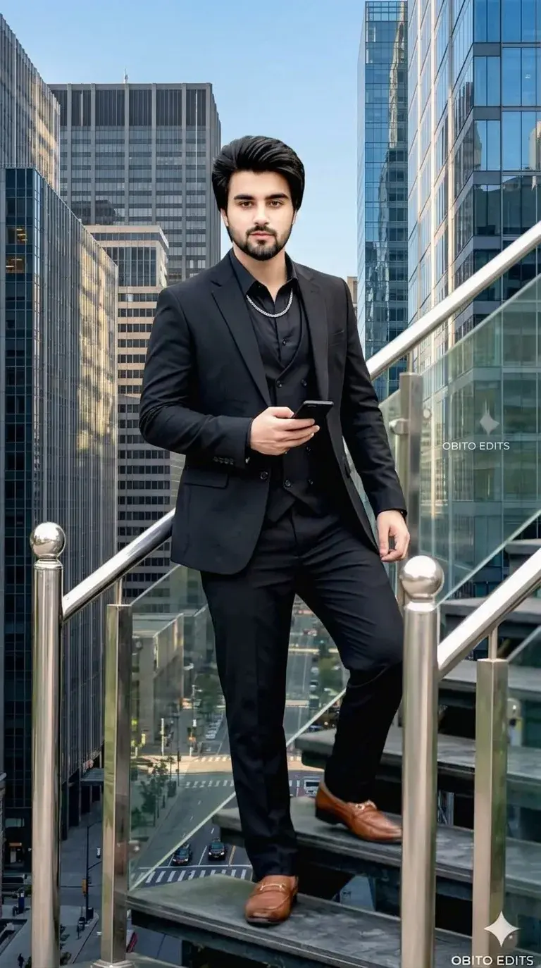 Urban Executive In Black Three-Piece Suit