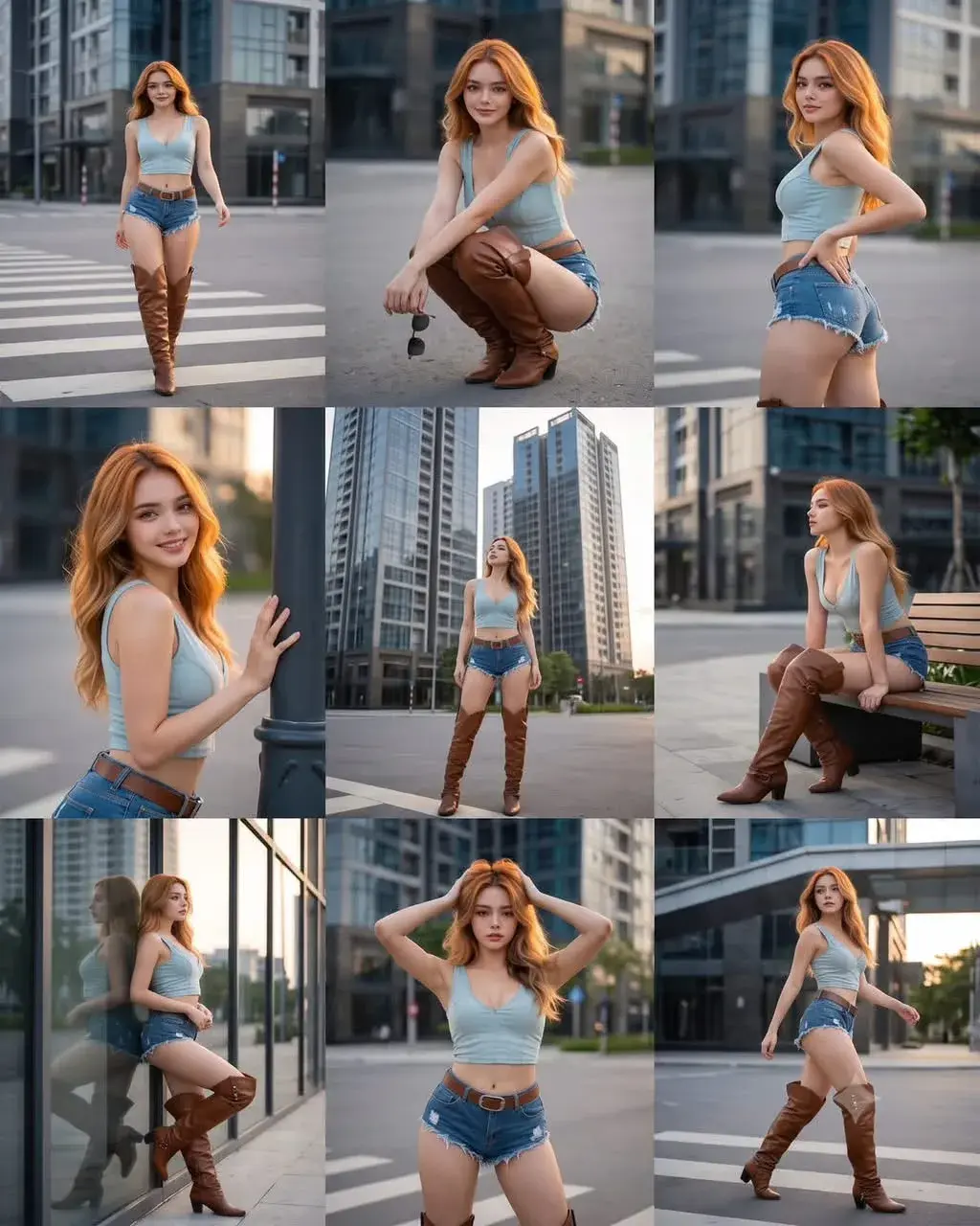 Urban Fashion 3x3 Contact Sheet Portrait