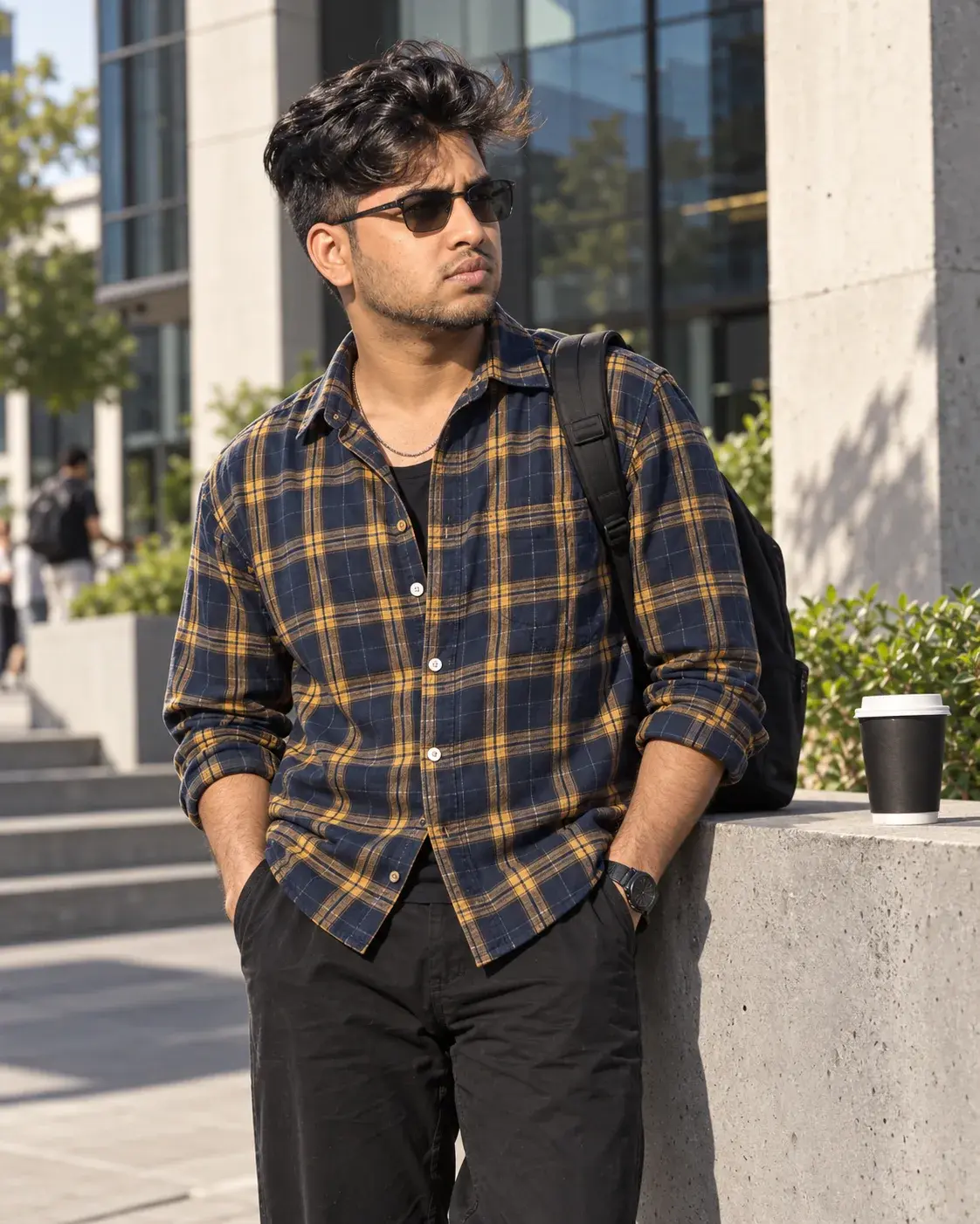 Urban Plaid Coffee Portrait