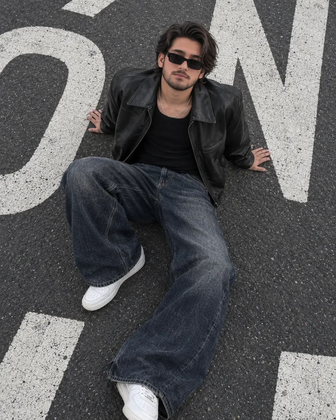 Urban Roadside Fashion Portrait