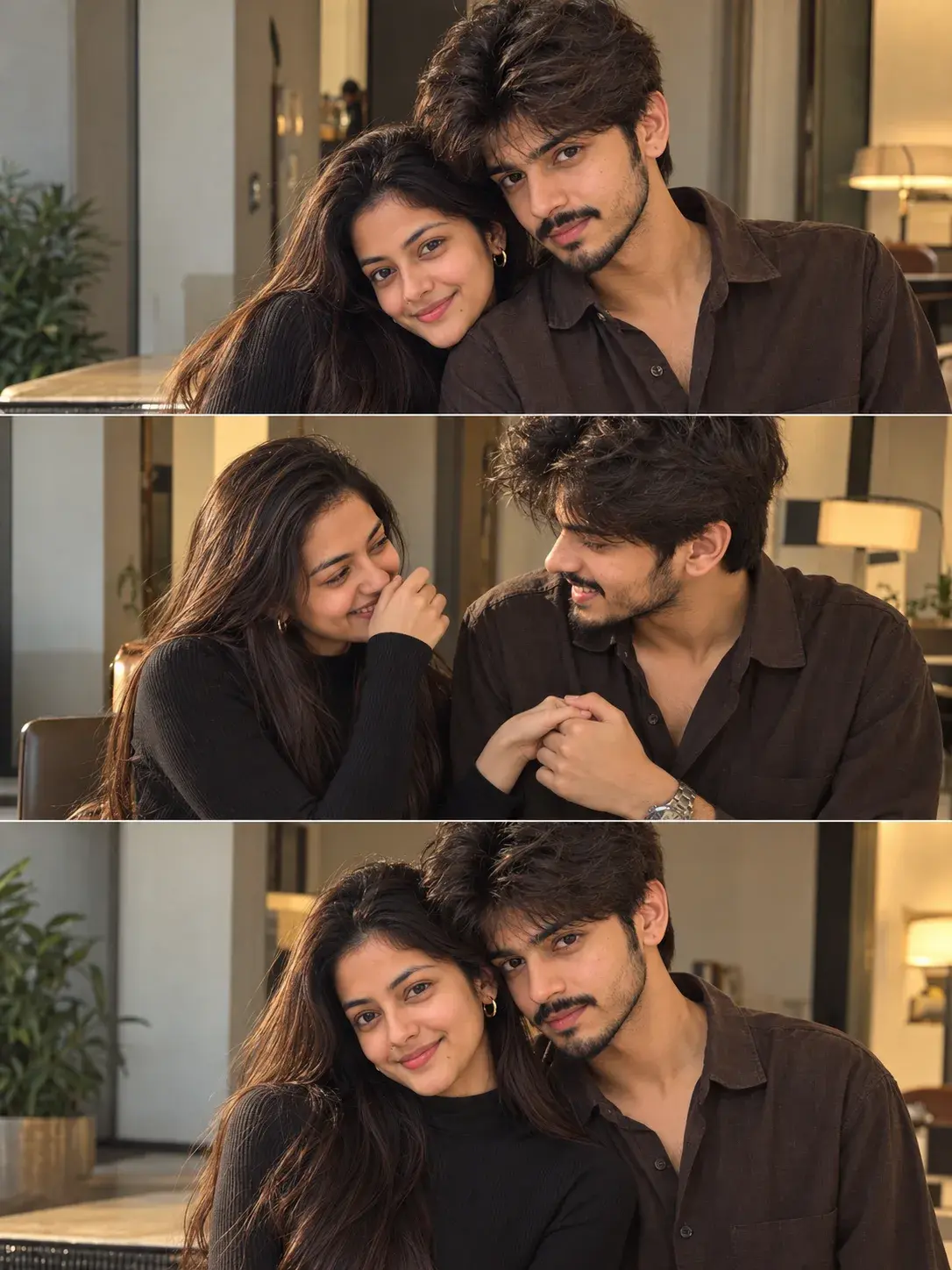 Vertical 3-Panel Couple Collage