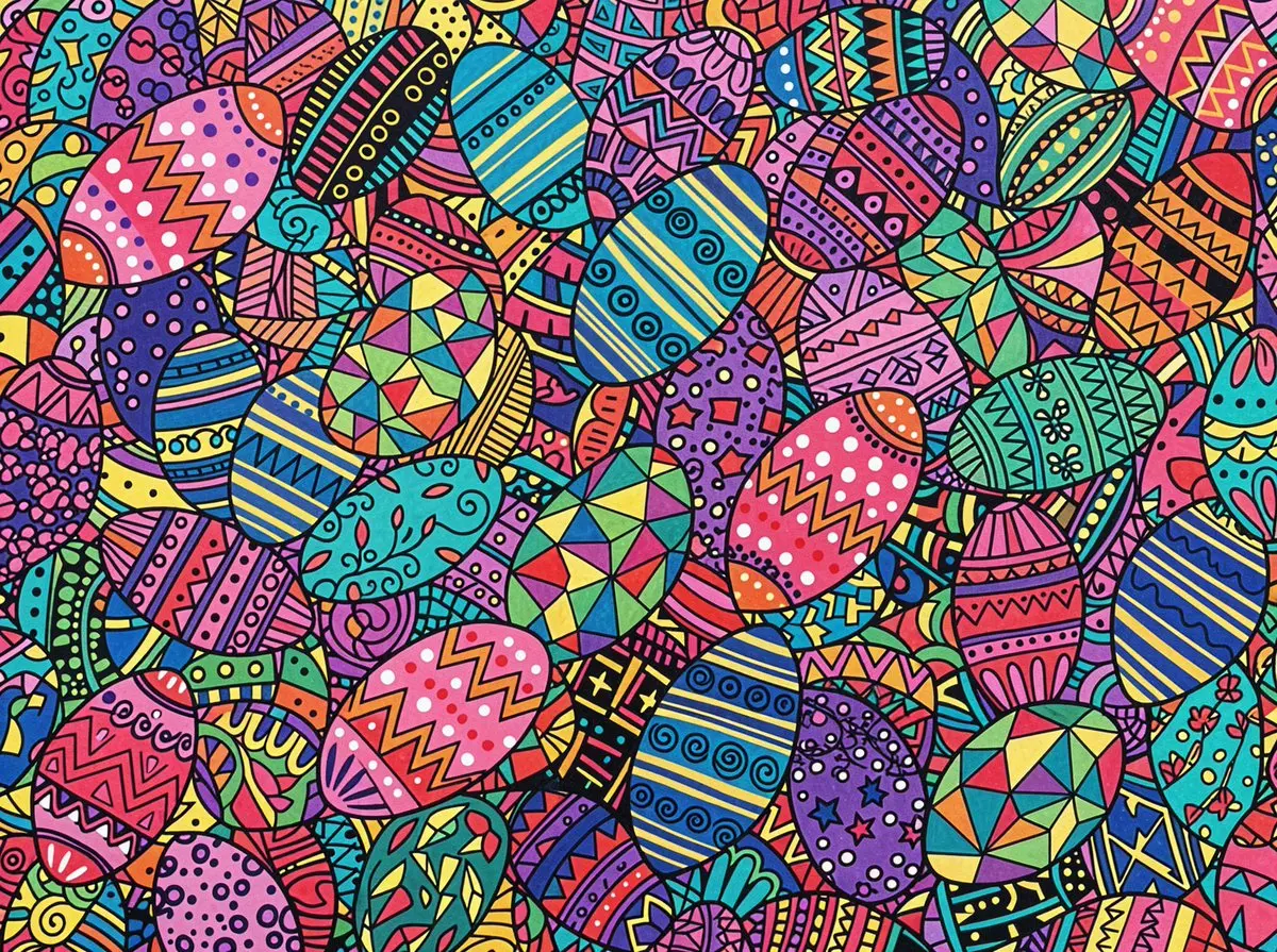 Vibrant Abstract Pattern With Overlapping Oval Shapes