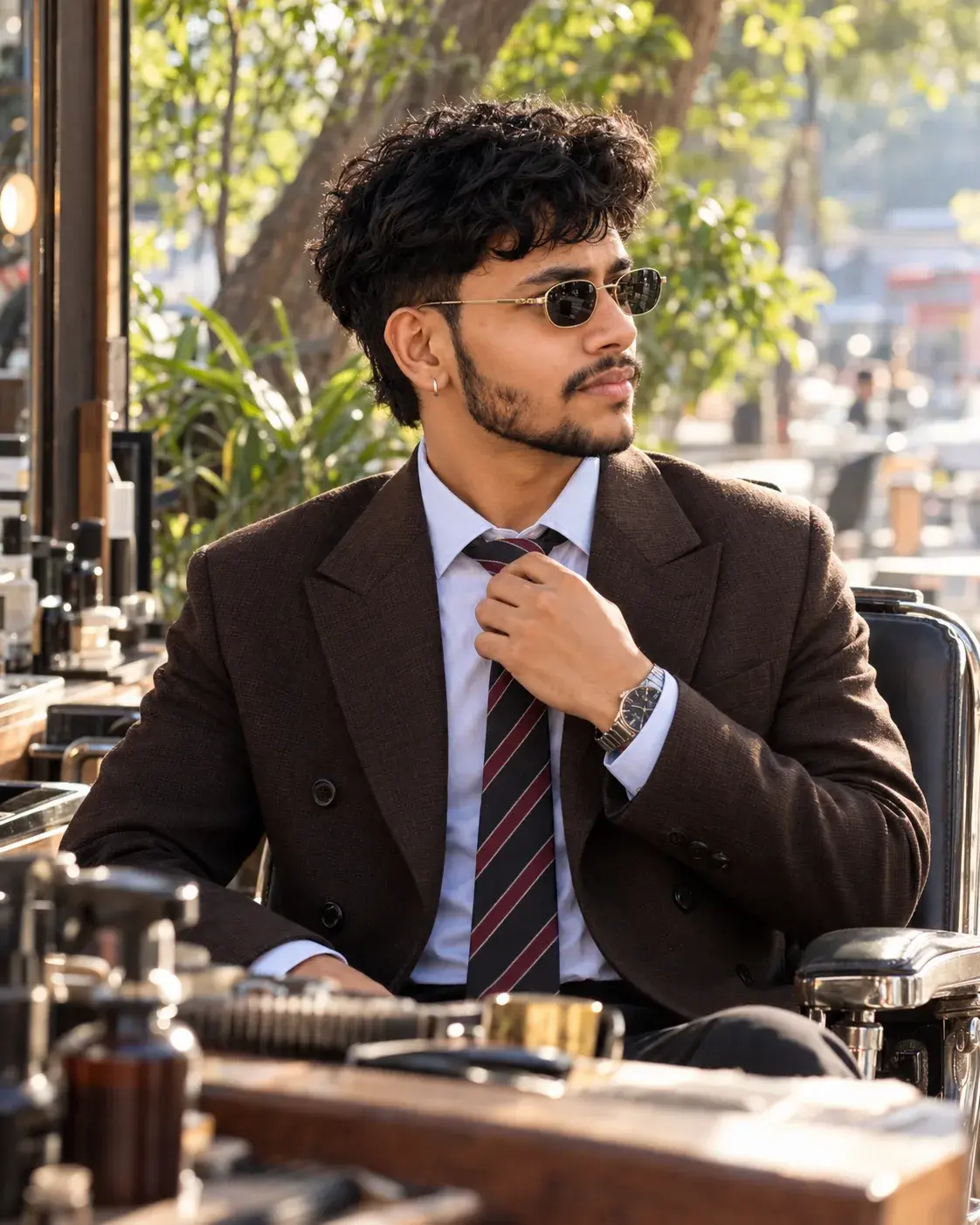 Vintage Barber Café Editorial Portrait