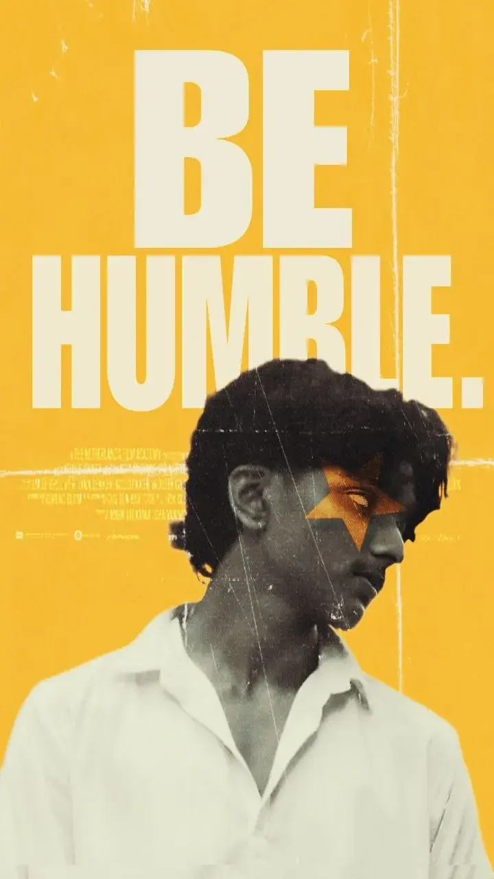Vintage Indie Film Poster Of Young South Asian Man With Star Graphic In White Shirt On Yellow Background