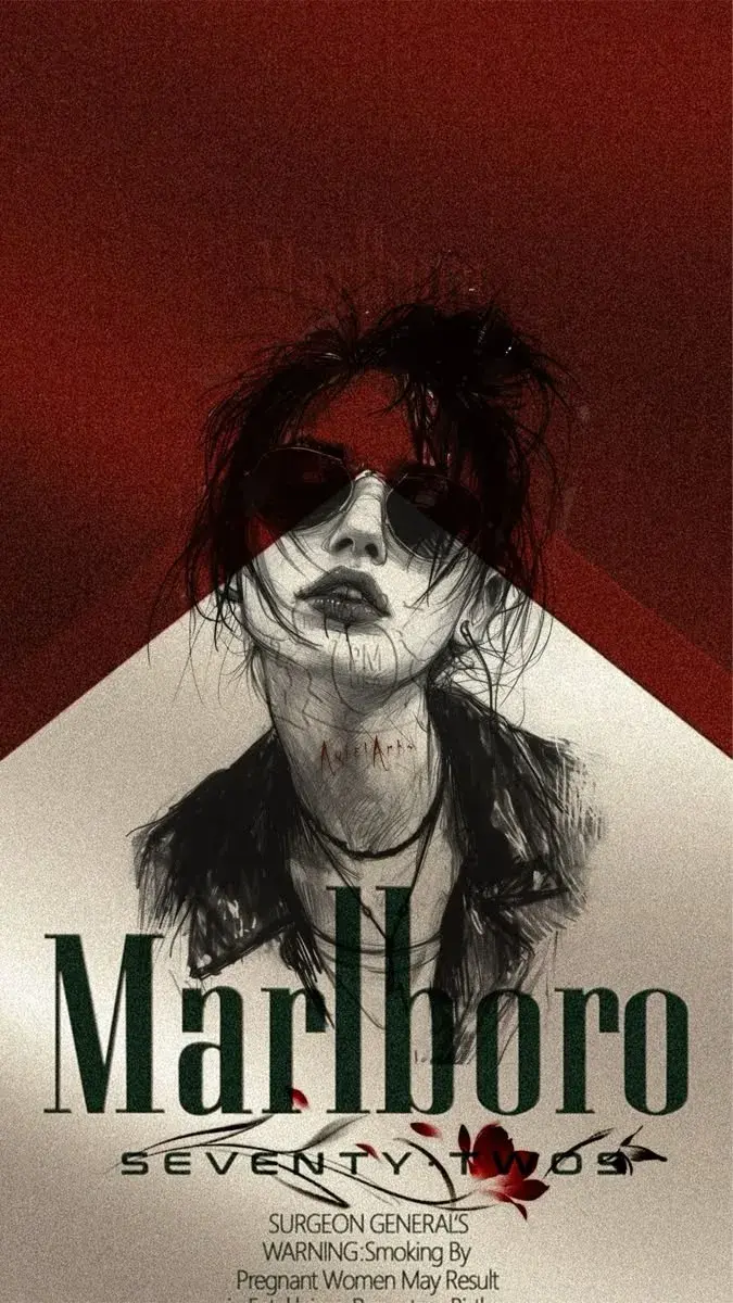 Vintage Marlboro-Inspired Grunge Fashion Poster Portrait
