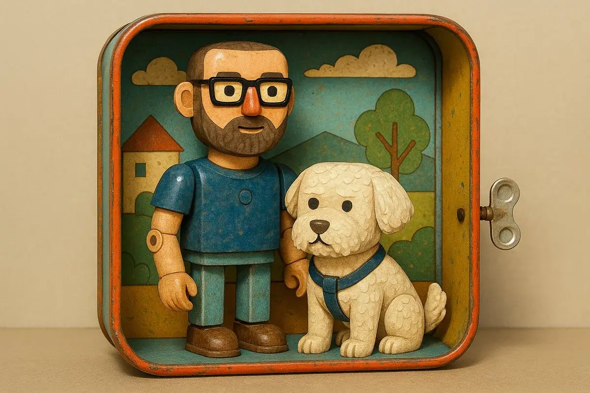 Vintage Tin Toy 3D Model Style