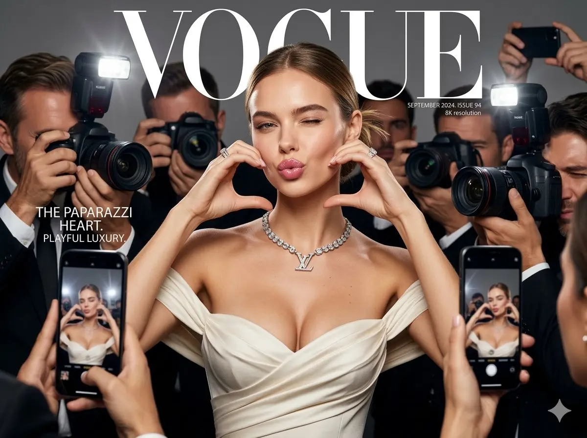 Vogue Cover Fashion Portrait With Playful Pose