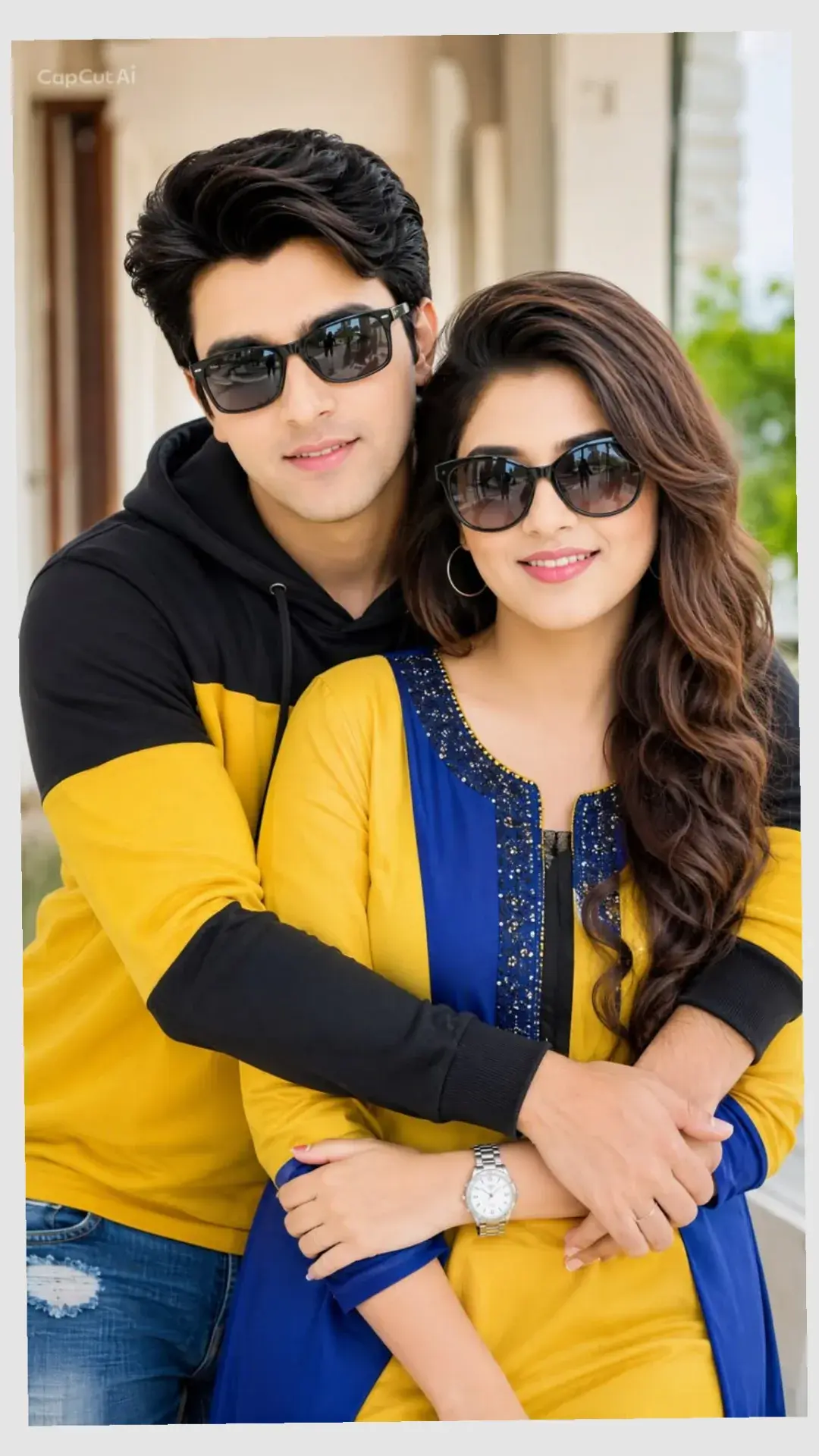 Waist-Up Intimate Portrait Of A Young Affectionate Couple