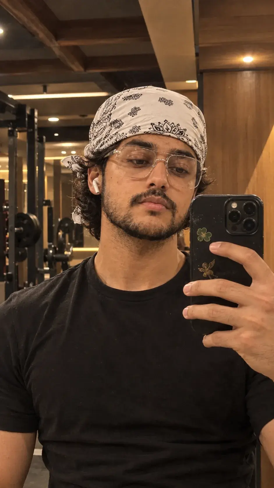 Warm Gym Mirror Selfie With Bandana.